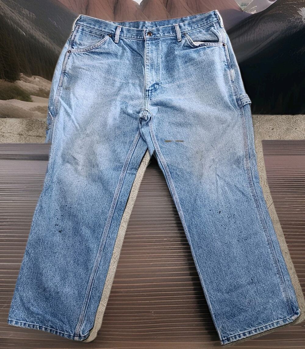 Vtg Big Mac Jeans Men's 38x29 Carpenter 1980s 90s Distressed Workwear Denim